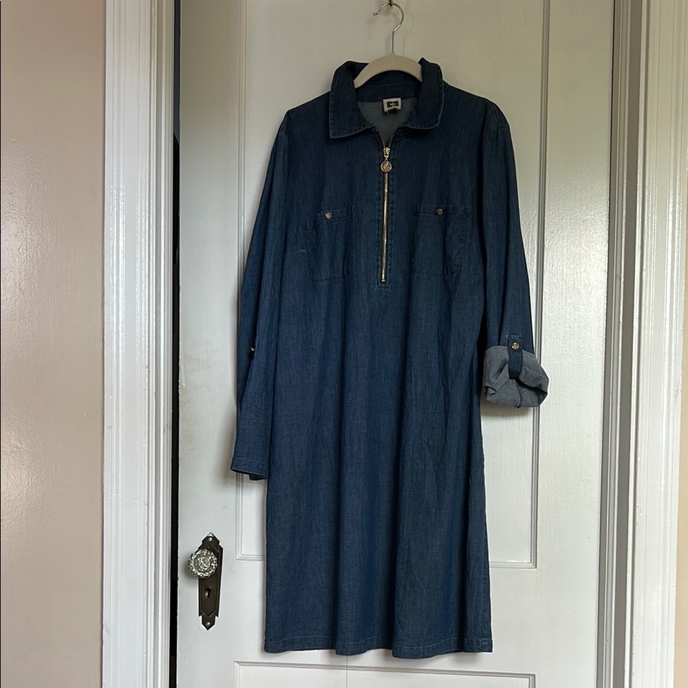 Vintage Anne Klein Soft Denim Sheath Dress